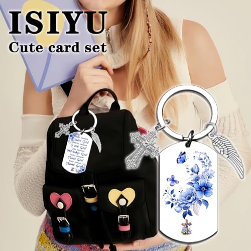 isiyu Christian Gifts for Women Religious Gifts for Men Spiritual Keychain Bible Verse Accessory for Everyday Carry Bag Decoration Faith Inspired Keychain