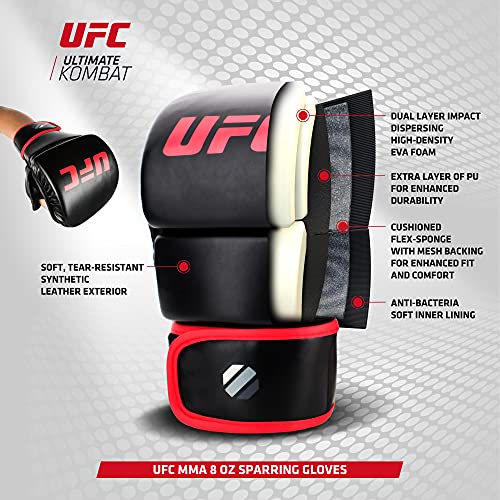 UFC 8oz MMA Sparring Gloves - color: White, size: Large-X-Large