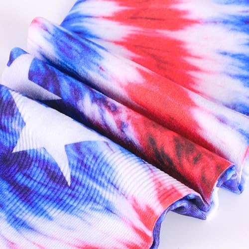 Aueyan Arm Sleeves for Men Women,Cooling Sleeves with Thumb Holes,Funny Sun Protection Arms Cover with Print Pattern - color: Tie Dye Flag