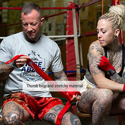 Hayabusa Boxing Hand Wraps Perfect Stretch 4.0 for Men & Women - color: Red