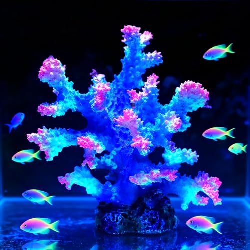 Generic Artificial Coral Reef Aquarium Ornament, Polyresin & Plastic Fish Tank Decoration for Marine Landscape, Beach Coastal Coral Statue Sculpture for Home Bathroom Desktop Shelf, Marine Themed Gift