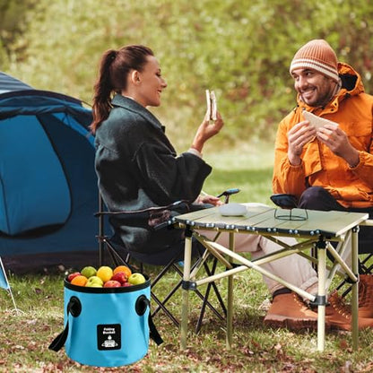 Collapsible Bucket with Handle, Lightweight Folding Water Container, Portable Collapsible Bucket for Fishing, Camping, Hiking, Backpacking, Outdoor Survival, Car Washing Black 20L (20L-Blue) - size: 20L-Blue
