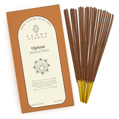 KarmaPledge Opium Incense Sticks, Burn Time 45-60 Min, 100 Sticks - color: Opium