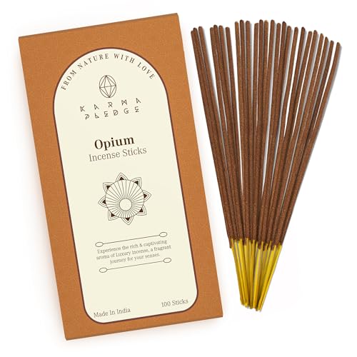 KarmaPledge Opium Incense Sticks, Burn Time 45-60 Min, 100 Sticks - color: Opium