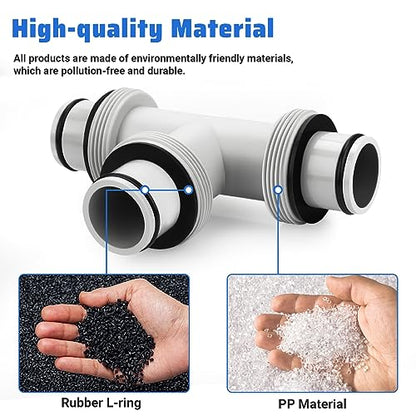 Filter Pump Hose Connector,1.5’to 1.5' T Joint Pool Hose Adapter for Filter Pumps and Above Ground Swimming Pool Hose