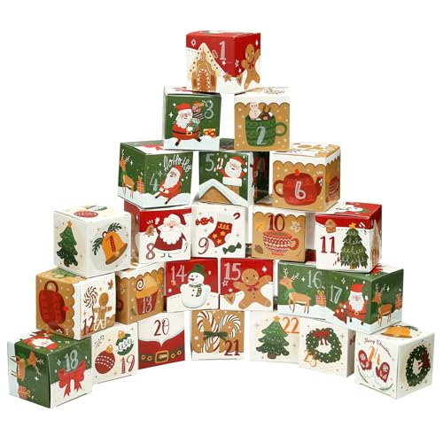LIHAO DIY Advent Calendar Boxes to Fill, 24 Days Countdown Gift Boxes