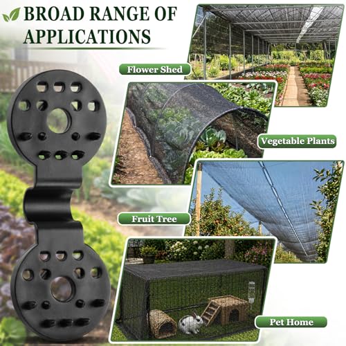 40 Pcs Shade Cloth Clips for Mesh and Thin Shade Fabric | Plastic Shade Net Fasteners, Round Black Design, for Mesh Tarps, Bird Netting, Garden Netting and Sun Shade Covers