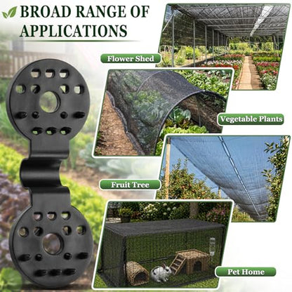 40 Pcs Shade Cloth Clips for Mesh and Thin Shade Fabric | Plastic Shade Net Fasteners, Round Black Design, for Mesh Tarps, Bird Netting, Garden Netting and Sun Shade Covers