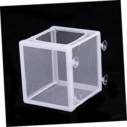 Happyyami Aquarium Net for Baby Fish Fish Breeder Net with Cups Polyester and Plastic Construction for Fish Tank White