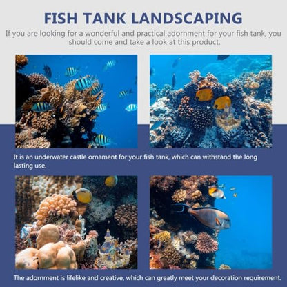 Balacoo Fish Tank Castle Decor Aquarium Castle Adornment | Aquarium Underwater Castle Ornament Resin Aquarium Adornment 5.70 X 4.33 X 4.33 in Hideout for Betta Fish and Tropical