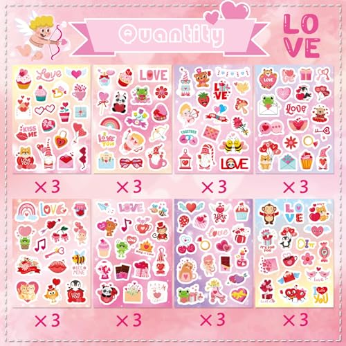 Valentine Stickers 405 PCS Love Heart Stickers, Valentines Day Stickers - style: Valentine