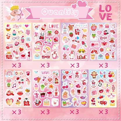 Valentine Stickers 405 PCS Love Heart Stickers, Valentines Day Stickers - style: Valentine