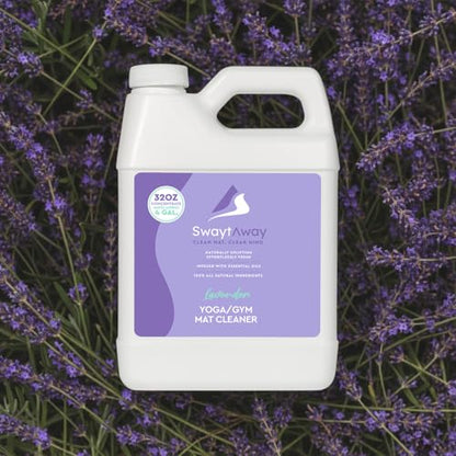 SwaytAway Fitness Mat Cleaner Concentrate – 32oz/Make 4 Gal - No-Slip No-Residue Lavender Essential Oil Formula – USA Made Aromatherapy Yoga Mat Spray for Home & Studio – Natural Cleaning Solution - size: 32 oz - 1 Pack
