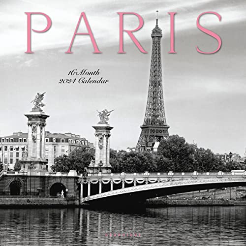 Graphique 2024 Paris Wall Calendar | 12” x 12” | Thick Paper | Home & Office Organizer | Large Monthly Grid | 3 Languages & Marked Holidays | 4 Month Preview Page for 2025 - color: Paris, style: OLD 2024
