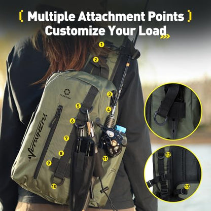 Small Fishing Bag with Rod Strap, Portable & Lightweight, Fish Small Tackle bag – Fits Tackle Boxes & Gear,Move Freely, Cast Smoothly - Fishing Gifts for Men - color: Forest Green