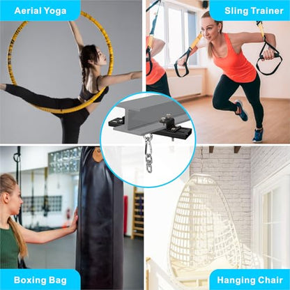 Heavy Duty Steel Beam Hanger, Punching Bag Hanger Mount I-Beam, Dual-Track I-Beam Heavy Bag Mount Hanger for Boxing Muay Thai Training,Aerial Yoga Swing & Hammock