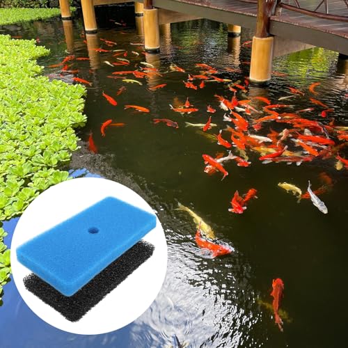 4 Sets Pond Filter Pads, Coarse and Fine Sponge Pond Filter Media Compatible with 52231 and 52229 Box for Outdoor Aquariums Fountains