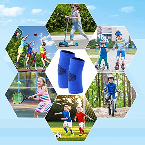 Kasyat 2 Pairs Kids Elbow Brace Knit Compression Elbow Sleeve Compression Brace Gym Arm Sleeve Gym Joint Support for Boys and Girls Teen Weight Lifting Sports (Medium) - size: Medium