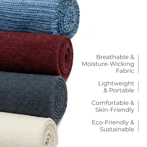 Live Well 360 Handmade Organic Cotton Yoga Mat - Non-Toxic, Chemical-free and All Natural Cloth Yoga Mat - Exercise, Workout, & Fitness Rug - Woven Material - Absorbent & Washable - 78" x 27" - color: Natural Cotton
