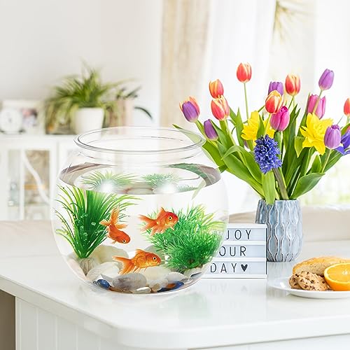 Plastic Fish Bowls, Round Plastic Fish Tank 1.06 Gallon Aquarium Hydroponic Planter Floral Container for Prizes, Party, Table Centerpiece Home Decor