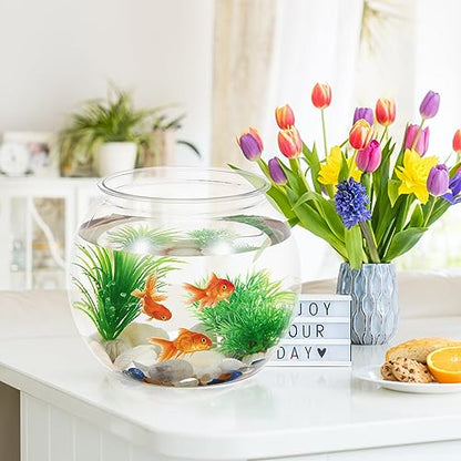 Plastic Fish Bowls, Round Plastic Fish Tank 1.06 Gallon Aquarium Hydroponic Planter Floral Container for Prizes, Party, Table Centerpiece Home Decor