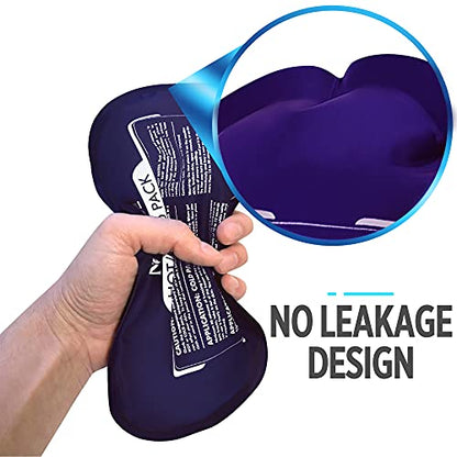 Reusable Hot and Cold Ice Packs for Injuries (3-Piece Set), Joint Pain | Gel Ice Packs - Muscle Soreness and Body Inflammation Support - Adjustable & Flexible for Knees, Back, Shoulders, Arms & Legs