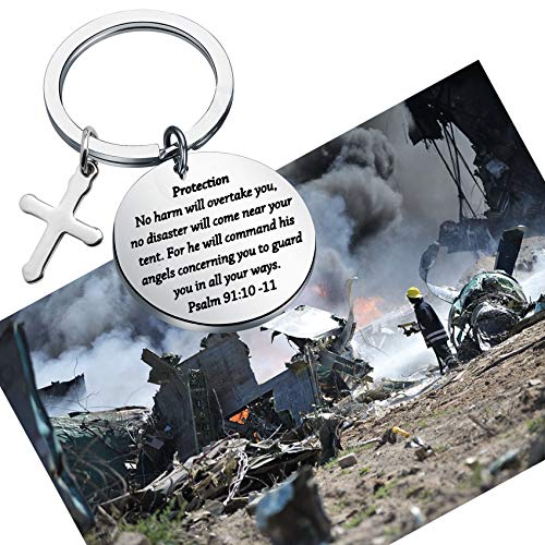 bobauna Bible Verse Keychain Psalm 91 No Harm Will Overtake You