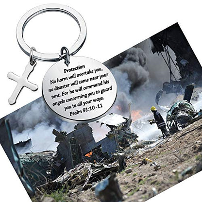 bobauna Bible Verse Keychain Psalm 91 No Harm Will Overtake You