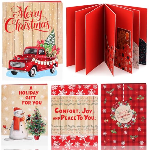 AmazingSpark 4 Set Christmas Gift Card Booklet for Cash Holiday Party Favor - style: Vintage