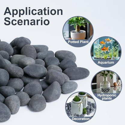 Pulovin 20 lbs River Rocks for Landscaping, 0.4-1 inch Natural Rocks for Aquarium, Fish Tank, Decorative Garden Stones for Plants, Flower Pots, Vase, Walkways - size: 0.4-1 Inch