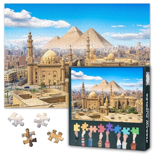 Mosque of Sultan Hassan Jigsaw Puzzles, Pyramids Adult Puzzle for Adults - color: Artwork-11