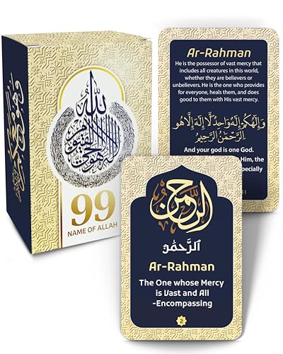 OLEEK eid gifts islamic quranic verses cards (30 Daily Reminders) - islamics gift for women - muslim gifts for men - eid decorations for home 2026 - ramadan dua cards - eids gift islamics decor - style: 99 Names of Allah cards