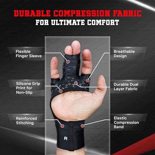 Grappz Middle Finger Brace Compression Gloves – Athletic Buddy Tape & Trigger Finger Splint Alternative – Finger Sleeve & Brace, Arthritis Pain Relief & Joint Stabilizer for All Sports – Unisex XL - size: X-Large, style: Middle Finger