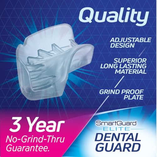 Dental Guard SMARTGUARD Elite (2 Guards 1 Travel case) Front Tooth Custom Anti Teeth Grinding Night Guard for Clenching - Dentist Designed - Bruxing Splint Mouth Protector for Relief of Symptoms - size: 2 Count (Pack of 1)