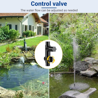 Fountain Nozzles Kits for Outdoor Fountain | Replacement 5 Spray Patterns Plastic Nozzles for Pond Fountain