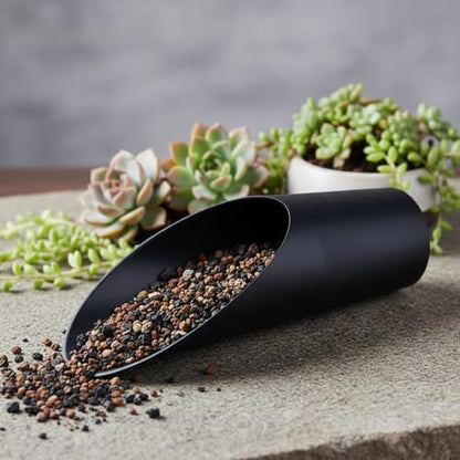 Bonsai Soil Scoops, Plastic Garden Soil Scoops, Black, Classic, Ergonomic Grip