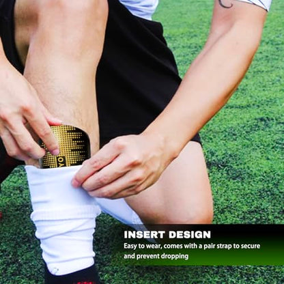 Mini Shin Guards Soccer Kids,Small Protective Gear with Fixed Straps | 2 Pairs Small Tiny Shin Pads Match Equipment Protective Tiny Shin Guards Soccer for All Ages - color: Golden Stars, size: S(H: 3.9 in,W: 2.4 in)