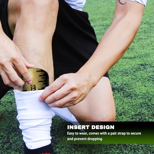 Mini Shin Guards Soccer Kids,Small Protective Gear with Fixed Straps | 2 Pairs Small Tiny Shin Pads Match Equipment Protective Tiny Shin Guards Soccer for All Ages - color: Golden Stars, size: M(H: 4.5 in,W: 2.9 in)