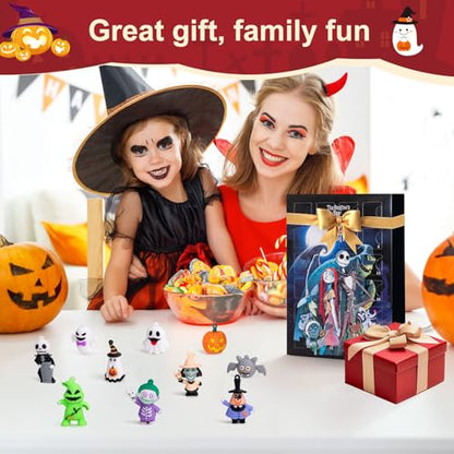 Nightmare Be Christmas Advent Calendar,Halloween Advent Calendar 2026,with 24 Collectible for Kids Adult Boys Girls,Halloween Calendar Countdown Box Halloween Gifts - color: black