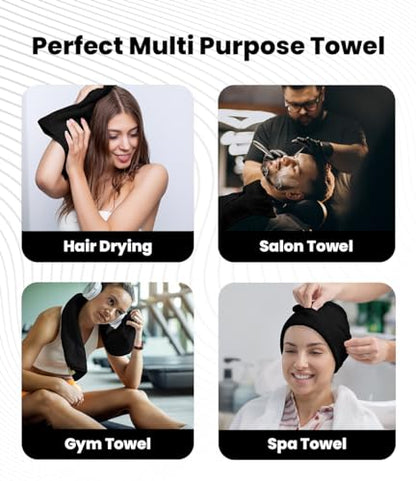Avalon Towels Salon Towel - Black Hand Towels Bulk Pack of 24 - 100% Cotton Absorbent Spa, Facial & Gym Towel for Working Out - 16x27 Inches (Not Bleach Proof) - color: Black