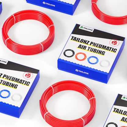 TAILONZ PNEUMATIC Air Line 1/4 inch od Red Pneumatic Nylon Tube 32.8ft Air Brake Tubing Nylon Hose - color: Red-Nylon, size: 1/4'' OD/32.8ft/10m