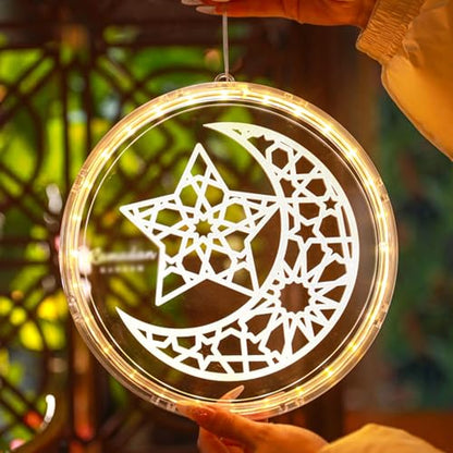 Star and Moon Light Garlands Ramadan Decorations Hanging Ambient Light High Brightness LED Decorative Moon Star Fairy Light for Wedding Party