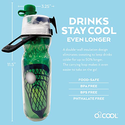 O2COOL Mist N Sip 20 oz Misting Reusable Sports Water Bottle Lacrosse - color: Lacrosse, style: 1 Pack