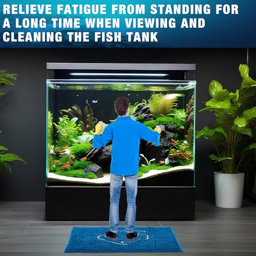 Drydiet Aquarium Mat, 20x36 Inch Large Fish Tank Cleaning Pad, Super Absorbent Chenille Sponge Pad, Protects Furniture from Water & Scratches, Decorative Floor Mat for Fish Hobbyists