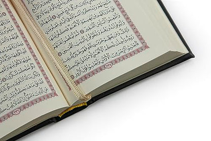 İhvan Online Medina Calligraphy Quran Set with Islamic Finger Counter, Portable Digital Prayer Tasbeeh, Pearl Zikirmatic Beads, 3 Pieces Gift for Ramadan & Eid & Mawlid (Black) - color: Black