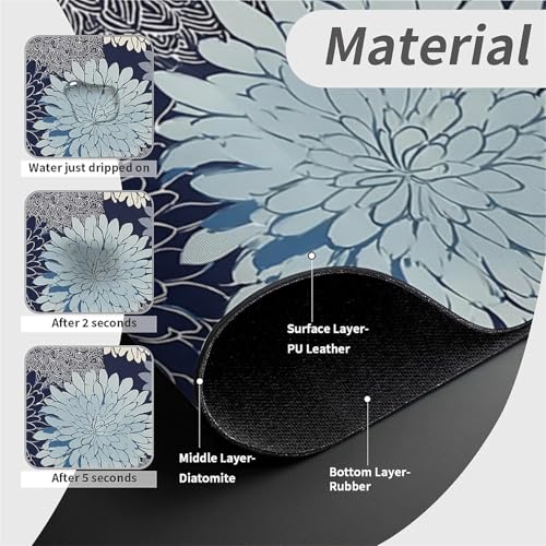 Kitchen Sink Splash Guard，Chrysanthemum flowers-1 Faucet Mat Sink Gadgets-Super Absorbent Fast Drying Mat Drip Catcher for Kitchen, Bathroom,Sink Mat, Dish Drying Mat, Bathroom(15" X 5.5" ) - color: Chrysanthemum flowers-1