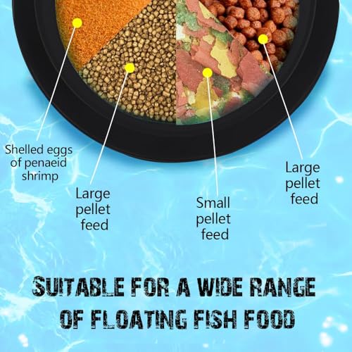 Fish Feeding Ring, Fish Safe Floating Food Feeder Circle Blue, with Suction Cup Aquarium, Square and Round Shape Fish Tank Towels - for Guppy, Betta, Goldfish, Etc (1 Circle) - color: black round