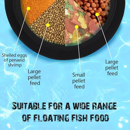 Fish Feeding Ring, Fish Safe Floating Food Feeder Circle Blue, with Suction Cup Aquarium, Square and Round Shape Fish Tank Towels - for Guppy, Betta, Goldfish, Etc (1 Circle) - color: black round