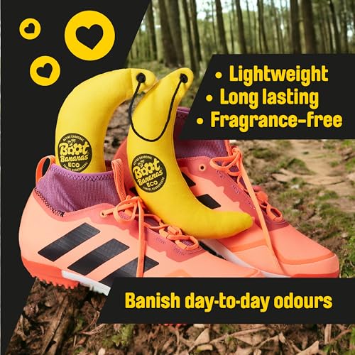 Boot Bananas Eco Travel Deodorisers | Light Weight, Sustainable, Reusable Sports Shoe & Glove Deodorizer Odour Neutralizer & Air Purifier | Eco-Conscious | Lasts up to 12 Months | 1 Pair