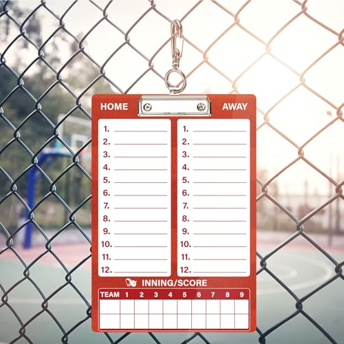 WISYOK Double-Sided Dry Erase Baseball Clipboard for Coaches, Baseball Coaching Lineup Board with Marker Red - style: Baseball Red